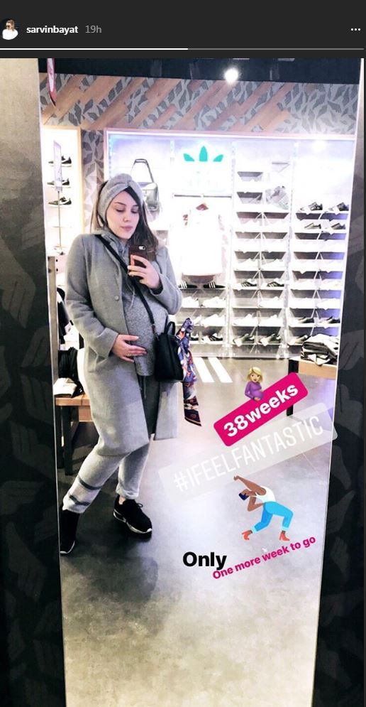 سلفی آینه ای خواهر ساره بیات در ماههای آخر بارداری اش (عکس)