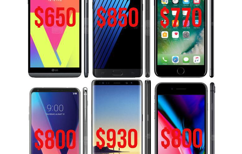 میانگین قیمت هر گوشی هوشمند در سال گذشته: ۳۶۳ دلار