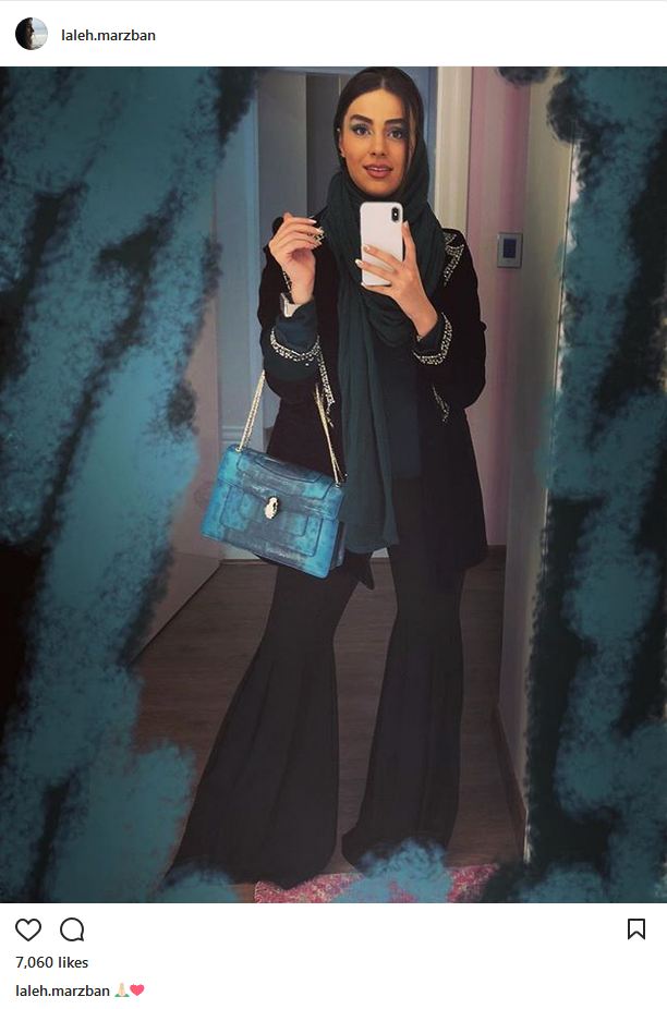 سلفی آینه ای لاله مرزبان؛ با پوشش و حجاب متفاوت (عکس)
