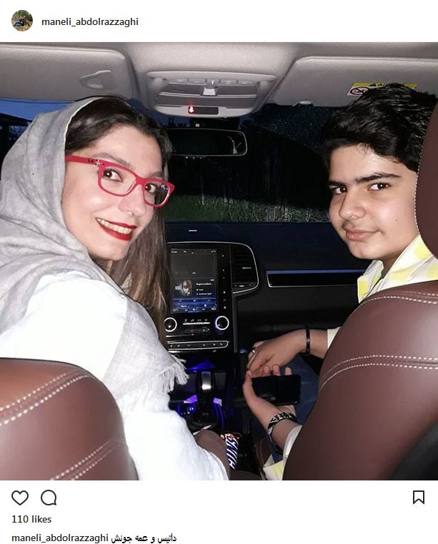 عکس یادگاری الیکا عبدالرزاقی و برادرزاده اش در خودرو (عکس)