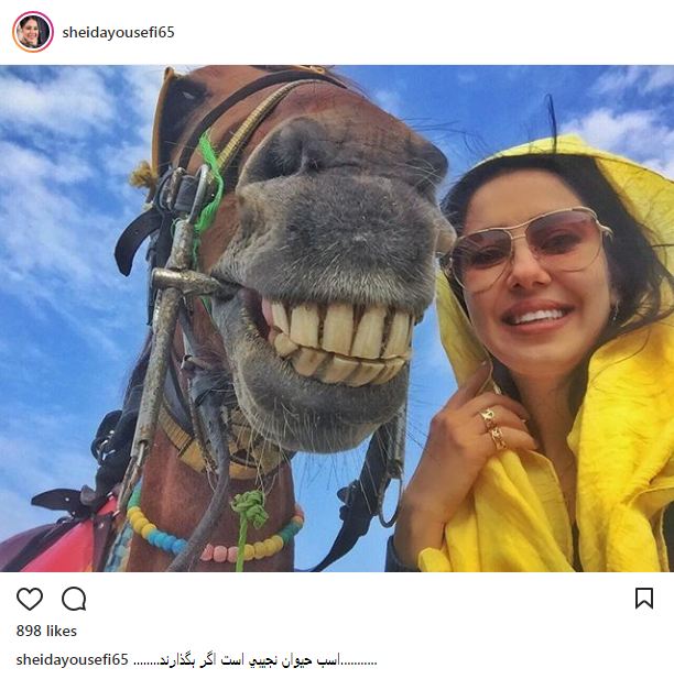 سلفی شیدا یوسفی به همراه «اسب» خوش خنده! (عکس)