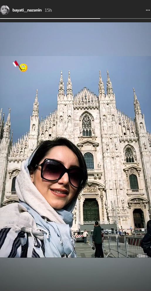 پوشش و حجاب متفاوت نازنین بیاتی در ایتالیا (عکس)