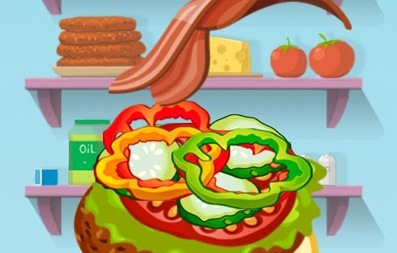 سنجش سرعت عمل در تشخیص مواد غذایی در بازی Burger Cafe 2