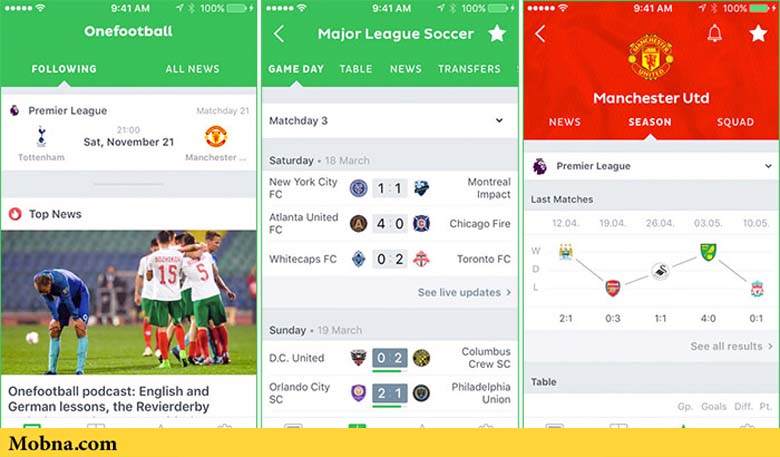 1 Onefootball Soccer News iPhone and iPad App Screenshot