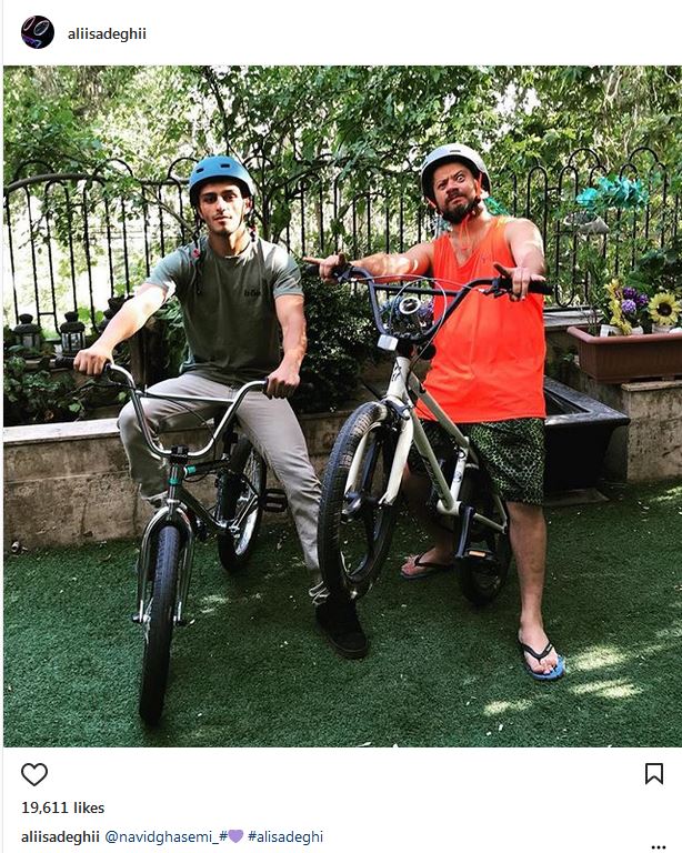 تیپ و ژست دوچرخه سواری علی صادقی و دوستش (عکس)