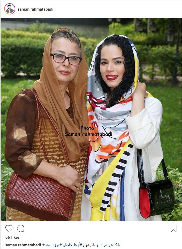 ملیکا شریفی نیا و مادرش در اکران خصوصی یک فیلم (عکس)