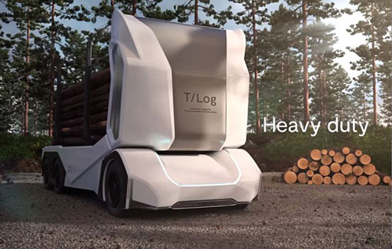 کامیون خودران الکتریکی برای جمع آوری تنه درختان‌ (+فیلم و عکس)