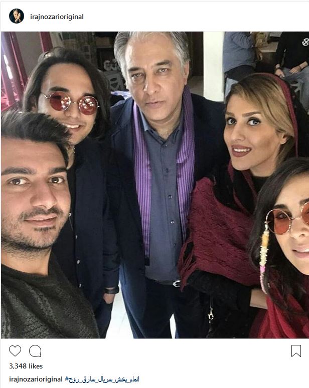 سلفی ایرج نوذری و دوستانش در پشت صحنه سریال سارق روح (عکس)