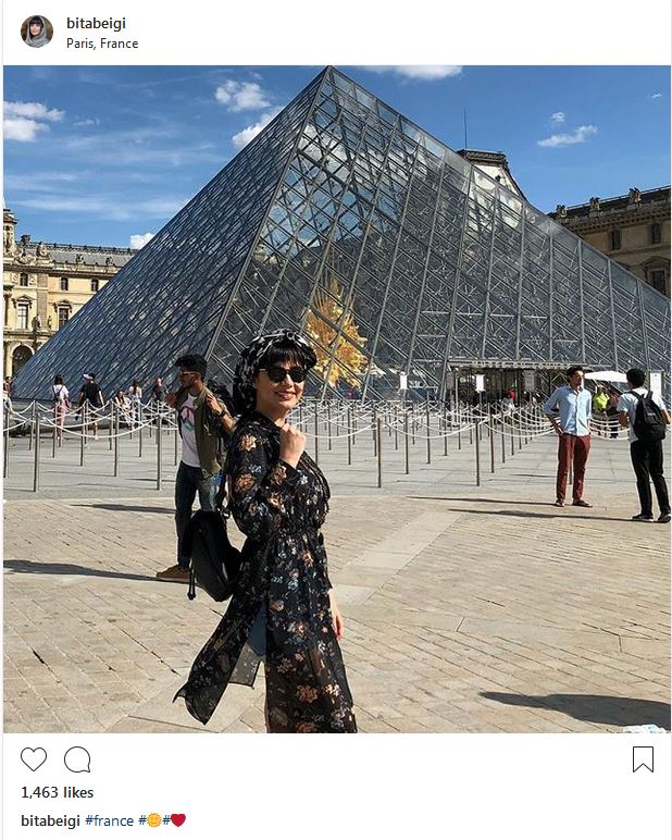 پوشش و حجاب متفاوت بیتا بیگی در پاریس (عکس)