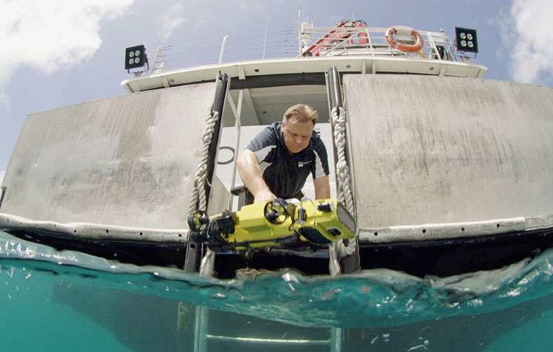ربات زیردریایی که از صخره‌های مرجانی محافظت می‌کند