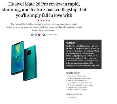 استقبال رسانه‌های معتبر دنیا در بررسی Huawei mate 20