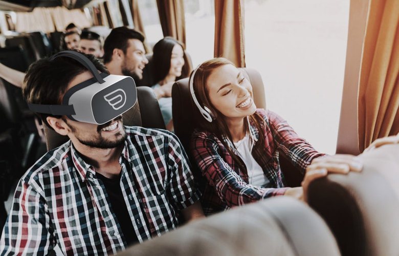مسافران این شرکت اتوبوس‌رانی در دنیای واقعیت مجازی سفر می‌کنند