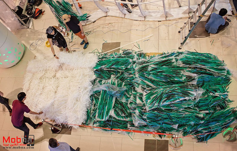 هشدار در مورد آلودگی دریاها با نمایش هنری انبوه زباله (+تصاویر)