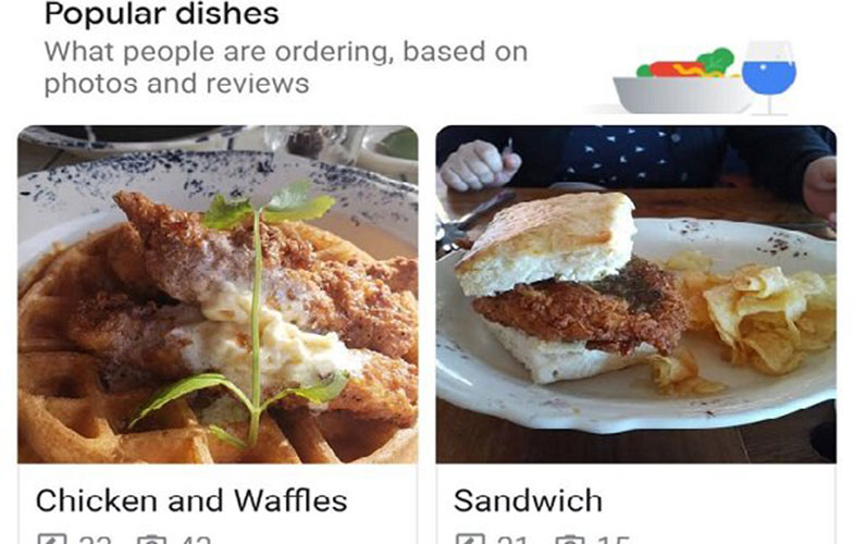 نقشه گوگل غذاهای محبوب هر رستوران را مشخص می‌کند
