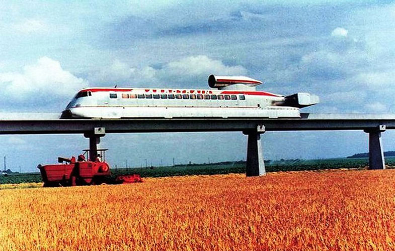 آئروترین؛ بلندپروازی «ژان برتین» با قطاری روی مسیر بتنی! (+فیلم و عکس)