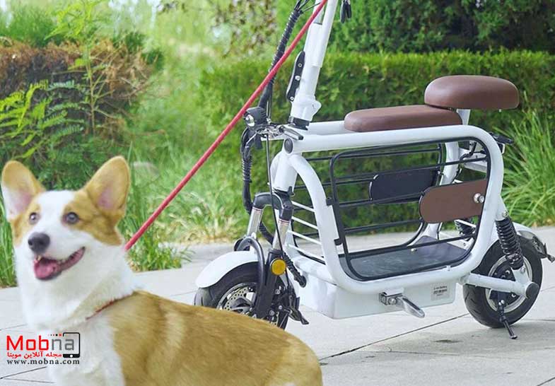 یک اسکوتر الکتریکی جمع و جور برای سواری حیوانات خانگی (+عکس)
