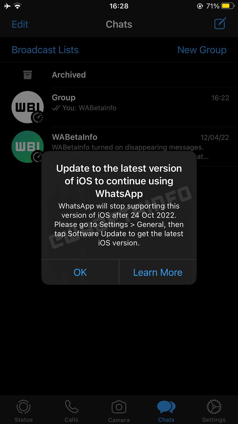 پایان پشتیبانی واتس‌اپ از دو نسخه iOS اپل