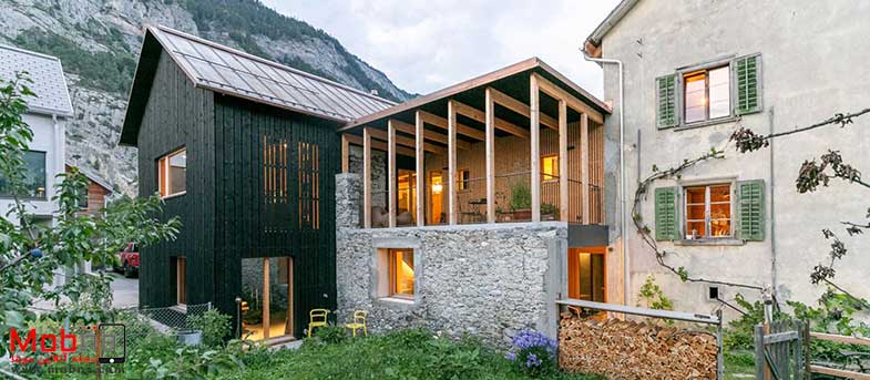 ترکیب عناصر معماری قدیمی و جدید در خانه کوهستانی سوئیسی (+عکس)