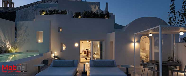 خانه تابستانی سانتورینی؛ یک هتل صخره ای در یونان(+عکس)