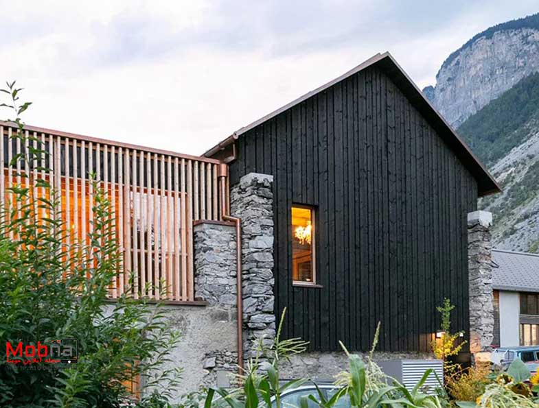 ترکیب عناصر معماری قدیمی و جدید در خانه کوهستانی سوئیسی (+عکس)