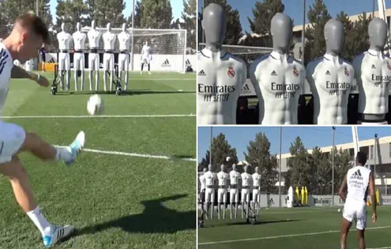 دیوار دفاعی ربات‌ها مقابل بازیکنان رئال مادرید! (+فیلم)