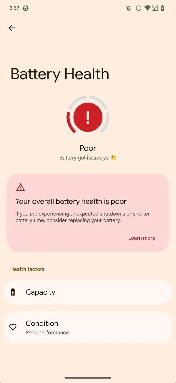 اندروید ۱۳ میزان سلامت باتری گوشی‌ هوشمند شما را نشان خواهد داد