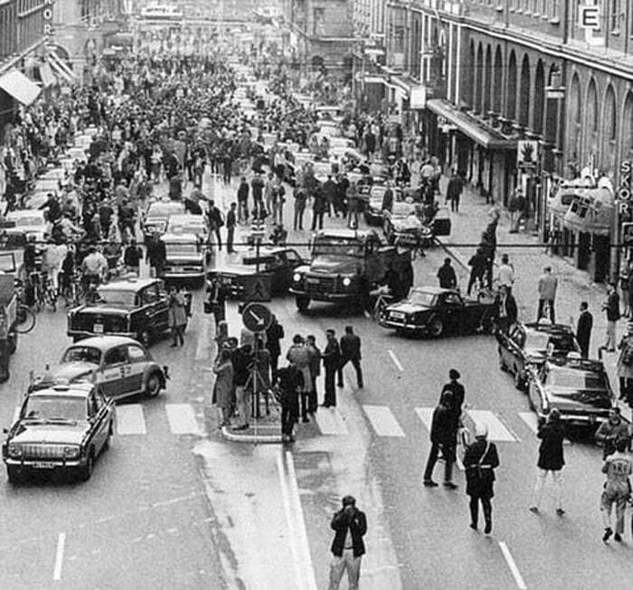 روز هو؛ بزرگ‌ترین دردسر لجستیکی در تاریخ سوئد(عکس)