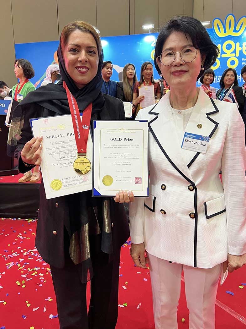 افتخاری بزرگ برای بانوی ایرانی درنمایشگاه بین المللی اختراعات زنان کره جنوبی 2022