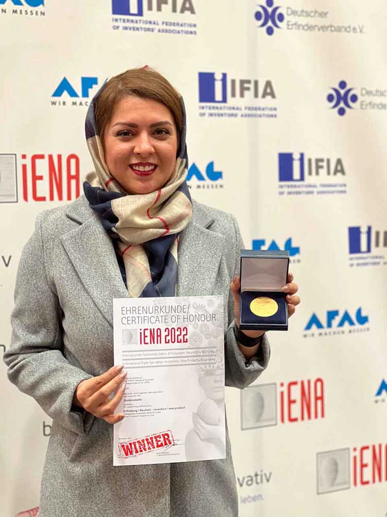 بهاره شریفیون؛ کسب مدال طلا و 2 جایزه ویژه‌ دیگر از نمایشگاه نورنبرگ آلمان، IENA 2022