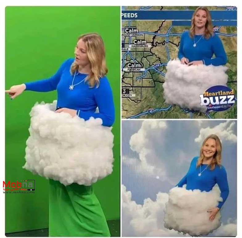 ایده جالب و خانم گزارشگری که میان ابرها است! (عکس)