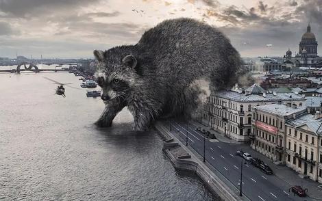 هجوم حیوانات غول‌پیکر به سن پترزبورگ روسیه (عکس)
