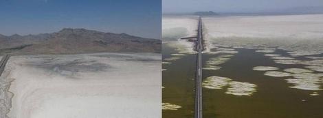 تصاویری از وضعیت نگران‌کننده دریاچه ارومیه