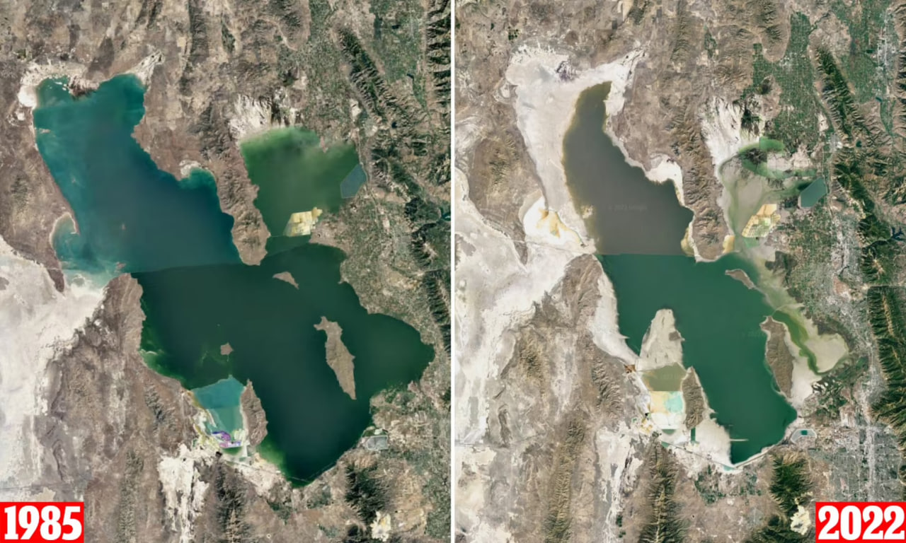 دریاچه ای در آمریکا با سرنوشتی شبیه دریاچه ارومیه ! (عکس)