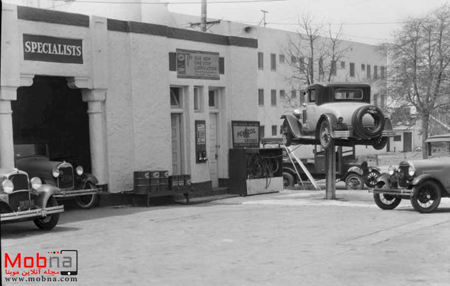 تعمیرگاه ماشین. لس آنجلس، 1932 (عکس)