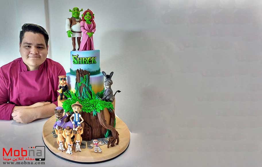 یک آقای حرفه ای در کیک تولد ! (+فیلم و عکس)