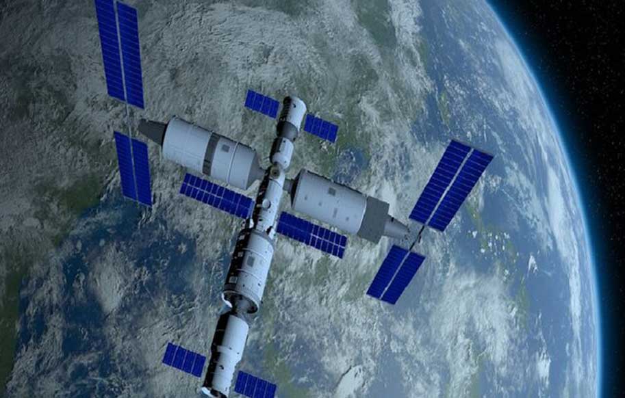 فیلمی از مونتاژ ایستگاه فضایی چین در مدار زمین